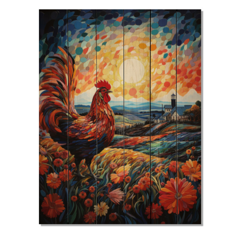 " Roaster Barnyard Serenade II ", 40" H x 30" W x 0.78" D