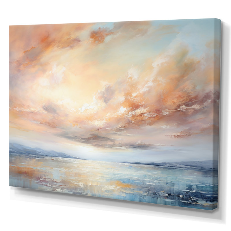 «Blue Ocean Storm And Rain I», reproduction sur toile, Toile tendue, H 24 po x l 32 po x P 1 po