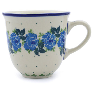 10 oz. Grande tasse en grès - rose bleue