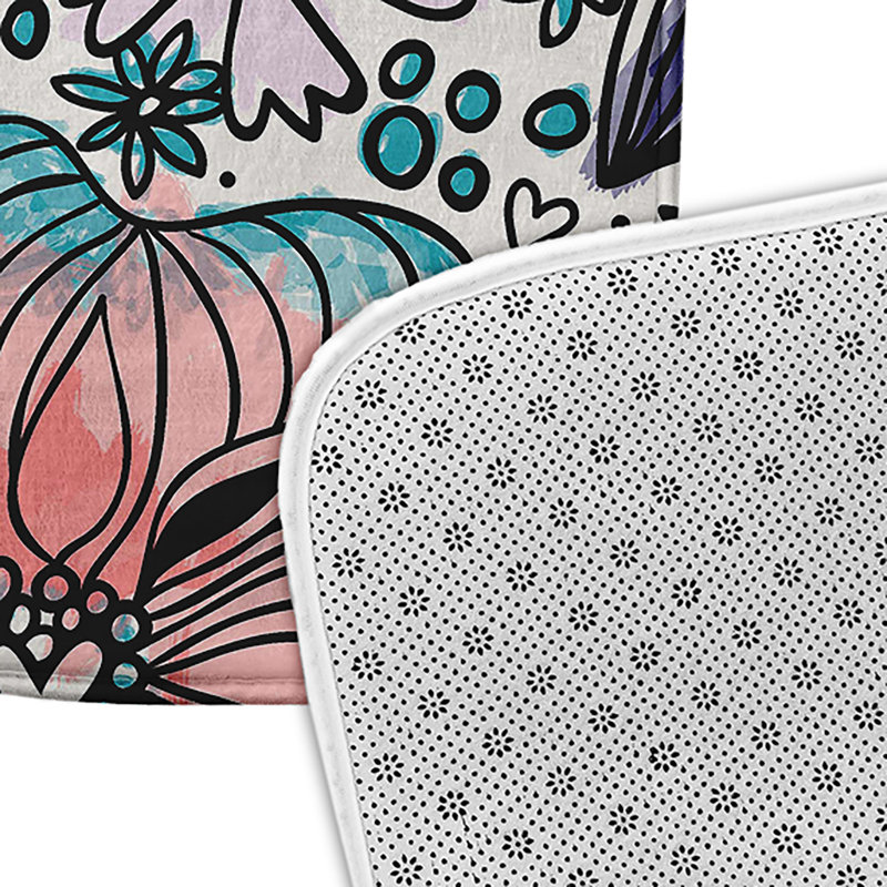Tapis de bain Flora and Fauna, L 17 po x L 24 po, Bleu