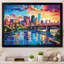 «Colorful City Minneapolis Popart I», reproduction d'art sur toile-9105057-9105056