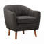 Fauteuil d'appoint relaxant, assise en bois massif revêtu de chenille de style Mid-Century pour le salon et la chambre à coucher-1116625499