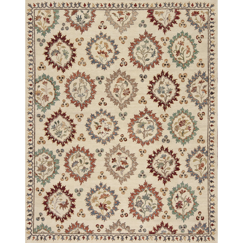 Suzani Hand Knotted Wool Area Rug