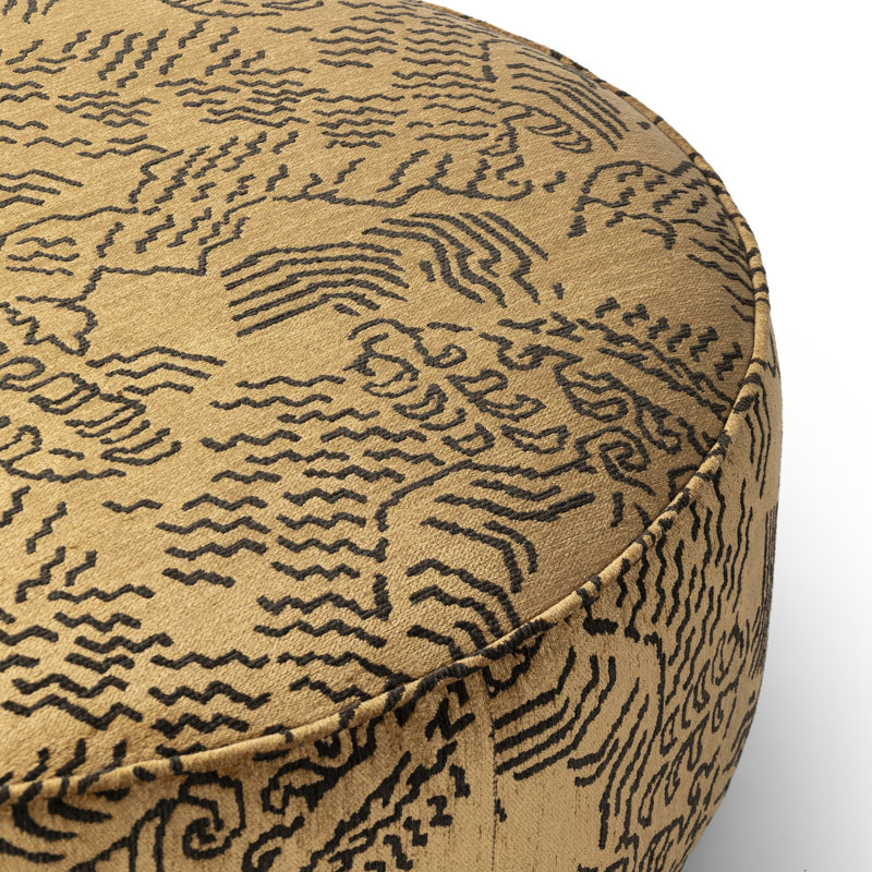 Sinclair Large Round Ottoman, Balkan Ochre Rayon / Viscose
