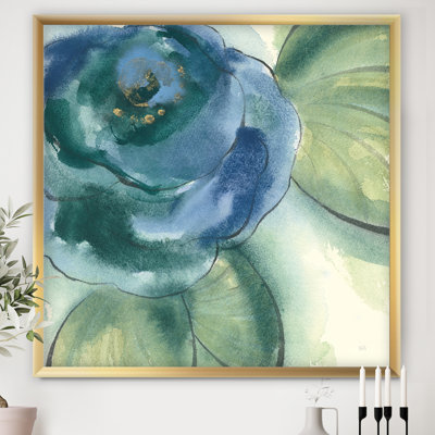 «Blue Floral Poppies II», reproduction d'art sur toile