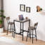 Table de bar d'une hauteur de 24,41 po, gris pu, offrant un confort ergonomique de style rustique, 2 tabourets confortables, bureau rétro