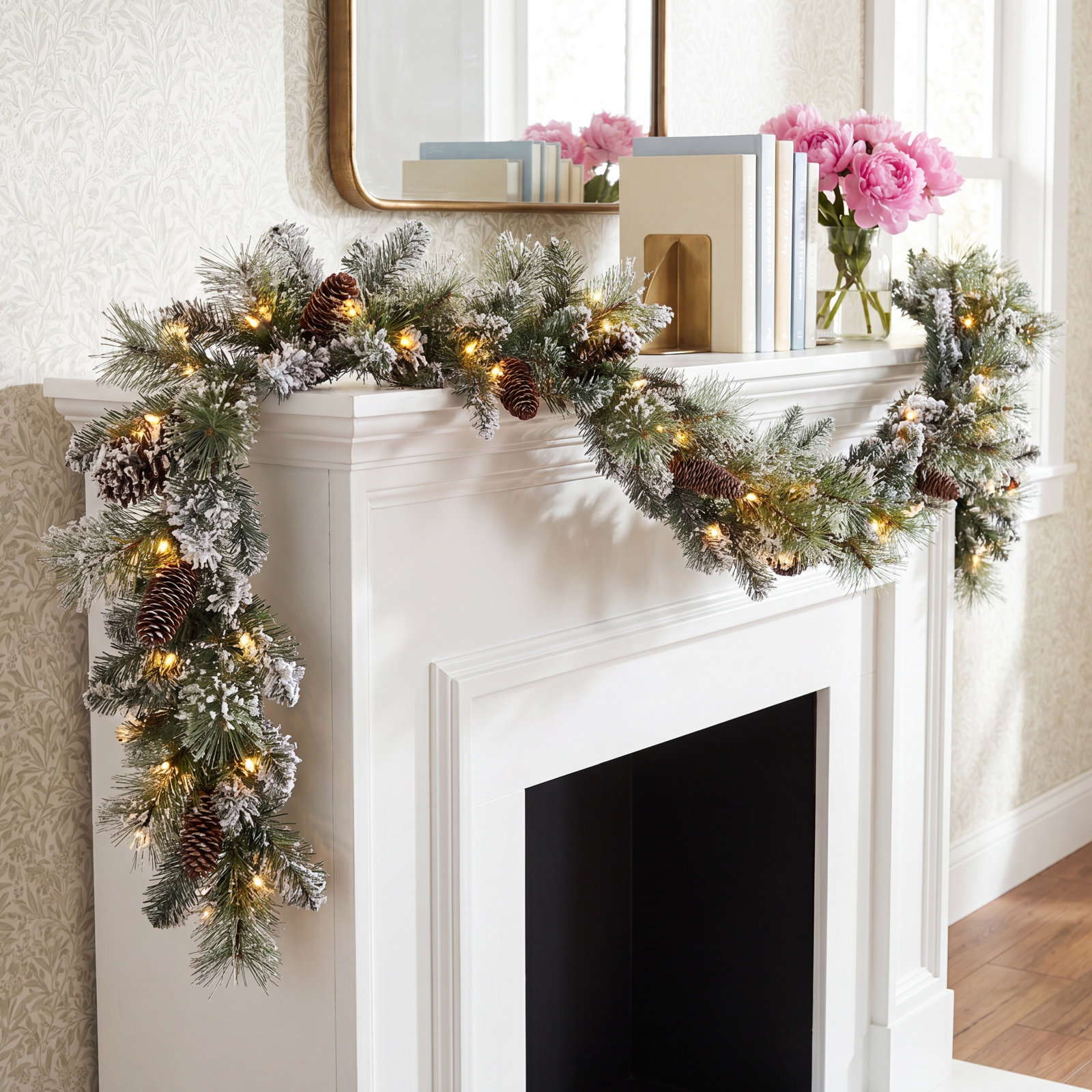 108" Frosted Christmas Garland
