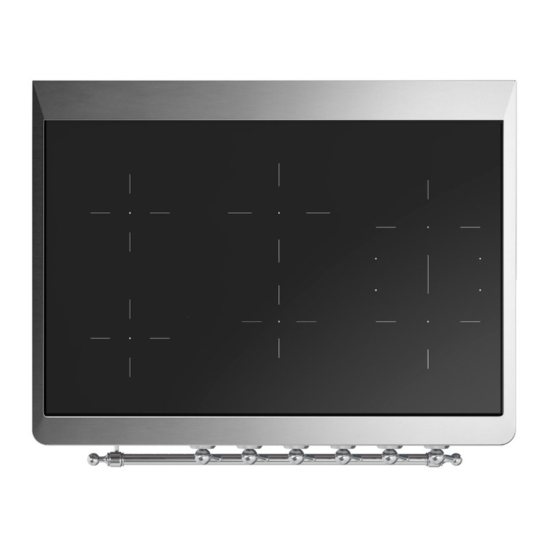 Majestic III Series 36 Inch Induction Range with 6 Induction Elements in Matte Graphite (Chrome Trim), Chrome, Antique White