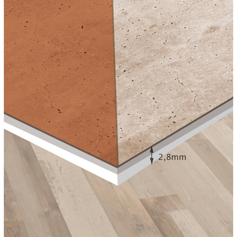 Cleek Vinyl Machine Printed Area Rug, Rectangle 2'7.5" x 9'10.1"