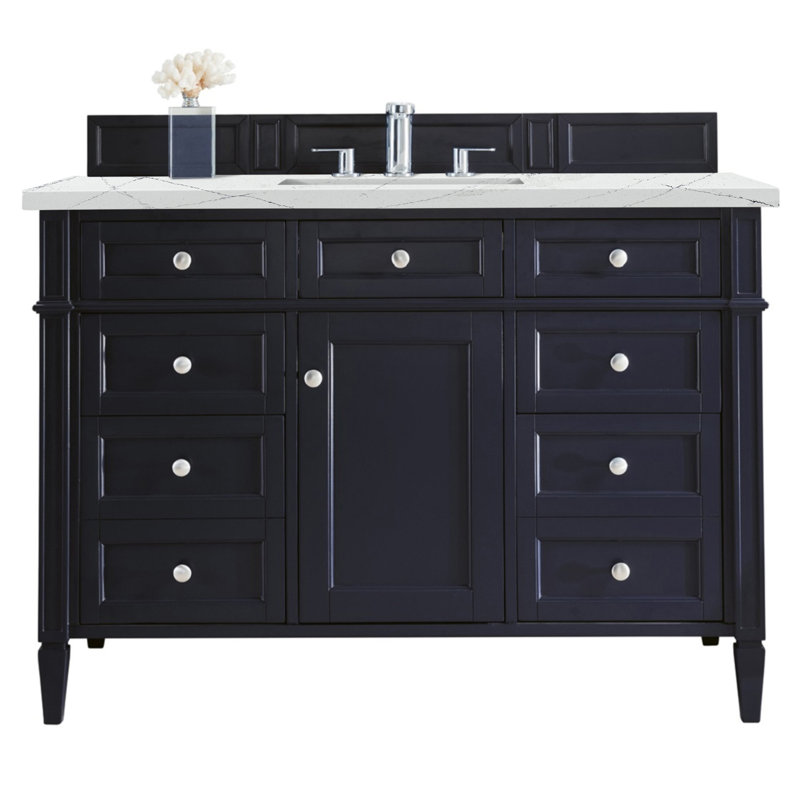 Brittany 48'' W Single Vanity, Ethereal Noctis, Black Onyx, 8" Widespread