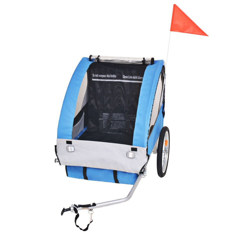 Bike Trailer 30 kg, Grey/Blue