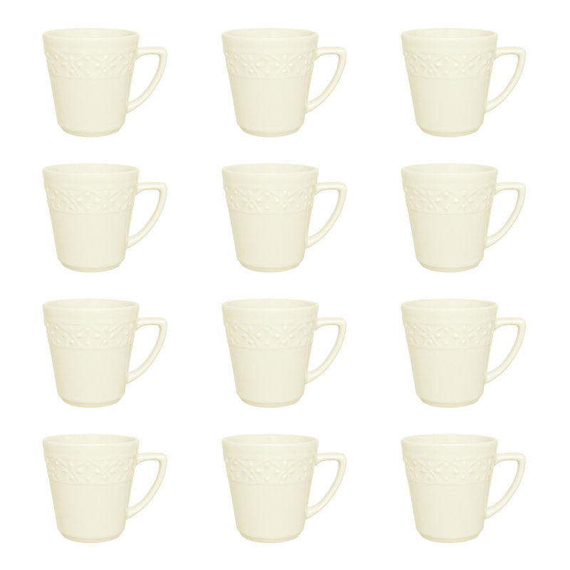 Mendi Earthenware Coffee Mug, Ivory