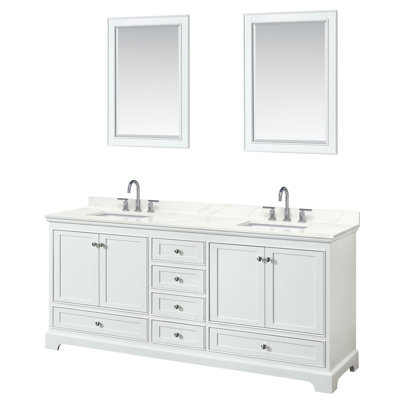 Deborah 60'' Double Bathroom Vanity with Quartz Top
