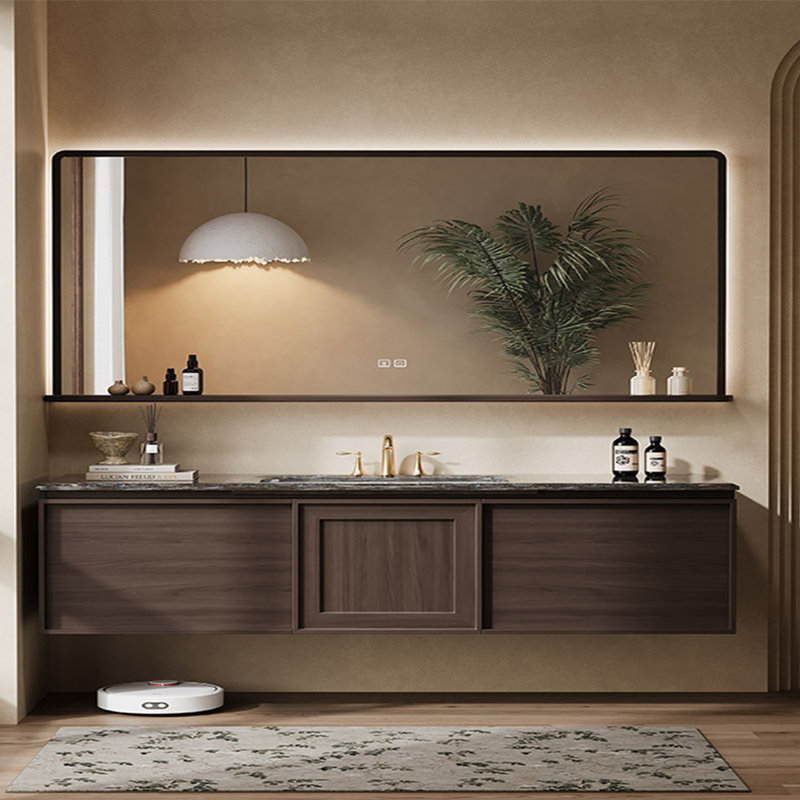 American medieval style bathroom cabinet, 19.69" H x 70.87" W x 21.65" D