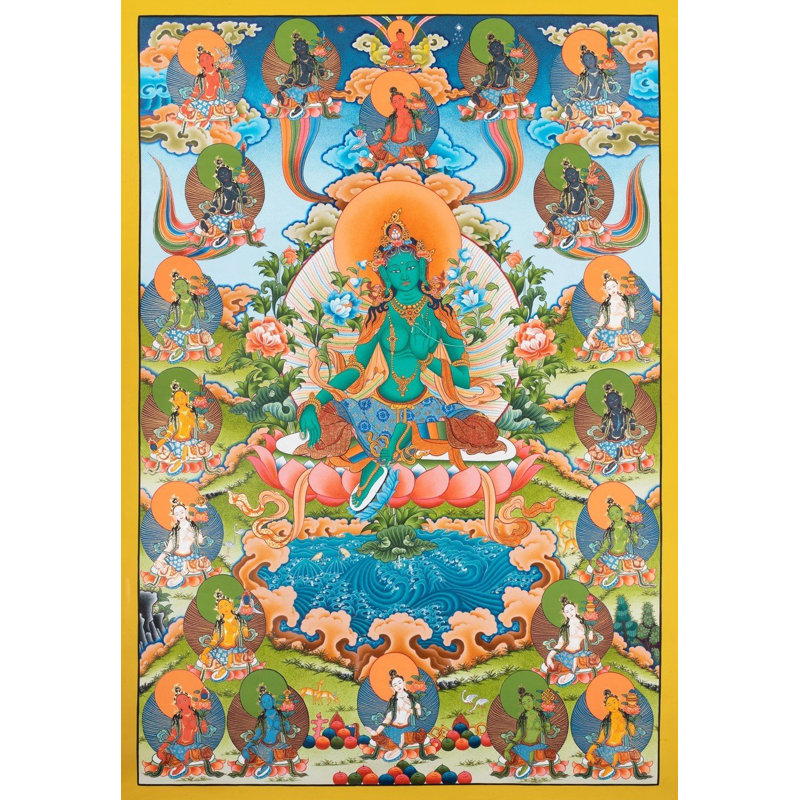 21 Taras Thangka vert (Brocadeless Thangka)