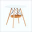 table de salle à manger de diamètre circulaire, plateau de table en bois aggloméré, pieds en bois massif, avec structure de panier de rangement tissé suspendu. Une table basse décontractée pouvant accueillir de 2 à 4 personnes.-131521287