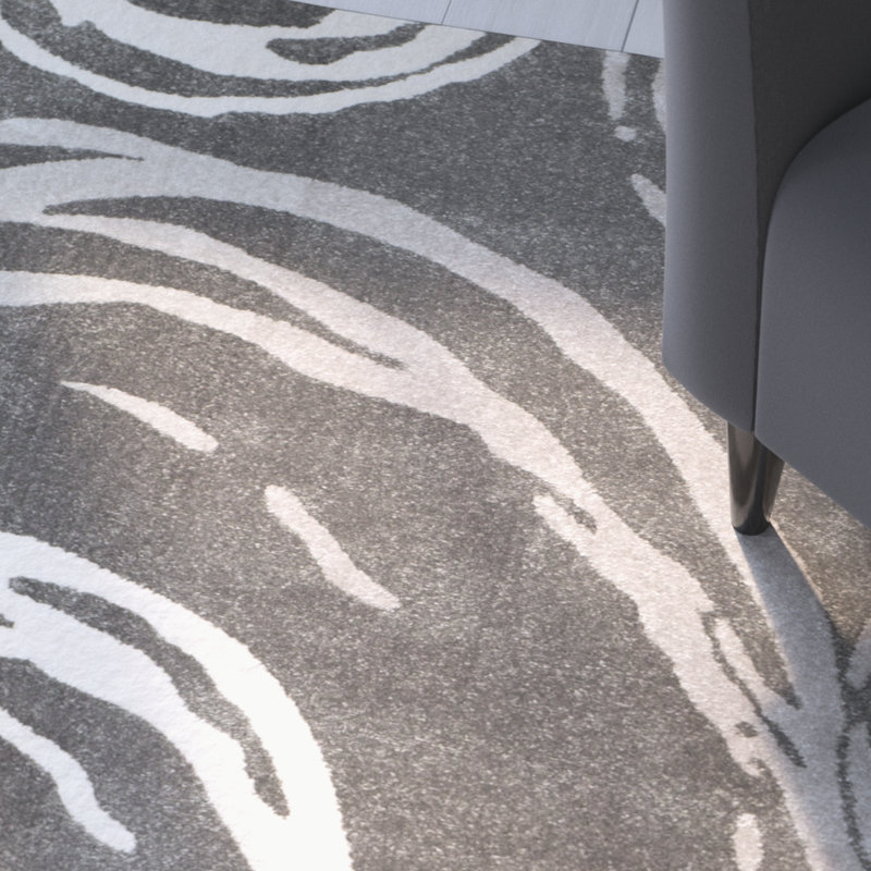 Kenzo Dark Gray Area Rug, Rectangle 4' x 5'7"