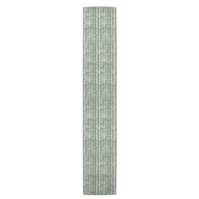 Maribeth Geometric Table Runner, Sage Green, 72" x 16", Abstract