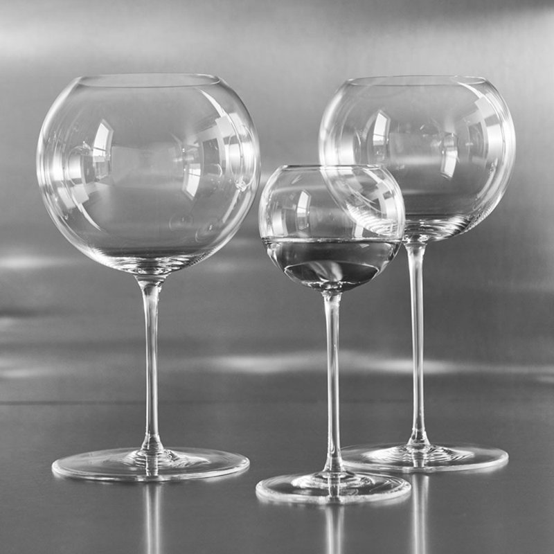 Geometry 24.5oz. Handmade Crystal Red Wine Glass Set