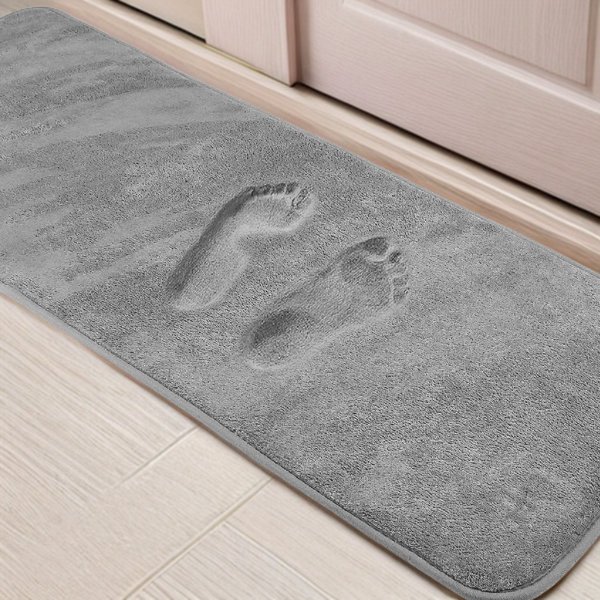 Sil Microfiber Bath Mat with Non-Slip Backing Mercer41 Color: Gray