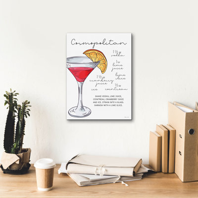  «Cosmopolitan Recipe» par Susan Ball, art mural sur toile, 12 po x 16 po