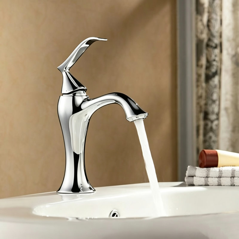 Single-handle Bathroom Faucet with Drain Assembly