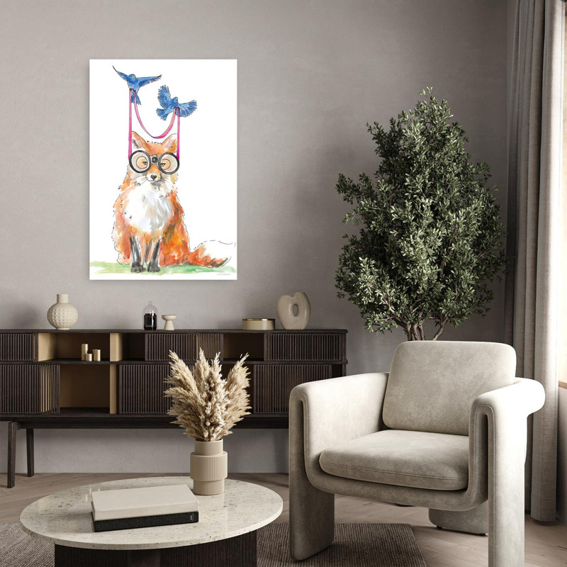 Vue d'oiseau abstraite, fantaisiste, oiseau contemporain, forêt, art, H 36 po x l 24 po