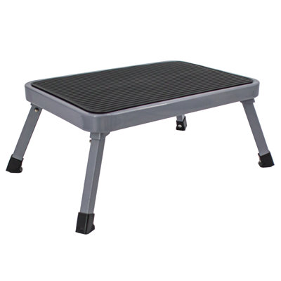  Metal Step Stool - Portable Folding Foot Stool - Non-slip, Compact, 330lbs Capacity, Heavy Duty One Step Ladder For Kitchen, Bedroom, Bathroom - Lightweight & Foldable For Adults & Kids 