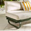 Capriss 6 Seater Metal Corner Garden Sofa, Bench/Footstool & Side Table With Cushions - Modern Design
