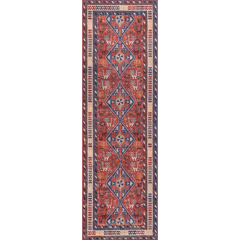 Stella SpinClean Machine Washable Traditional Tribal Area Rug, Runner 2'6" x 8'
