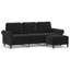  Canapé 3 places avec repose-pieds noir-1802016985