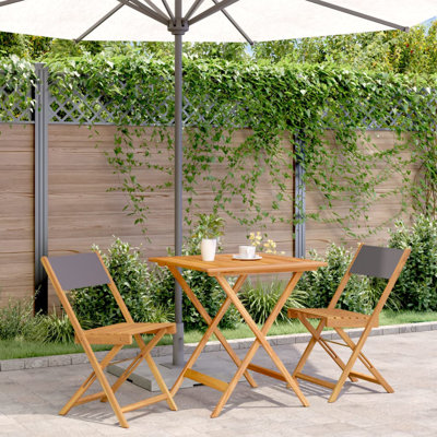 Mahurin 2 - Person Wood Patio Dining Set with Square Table