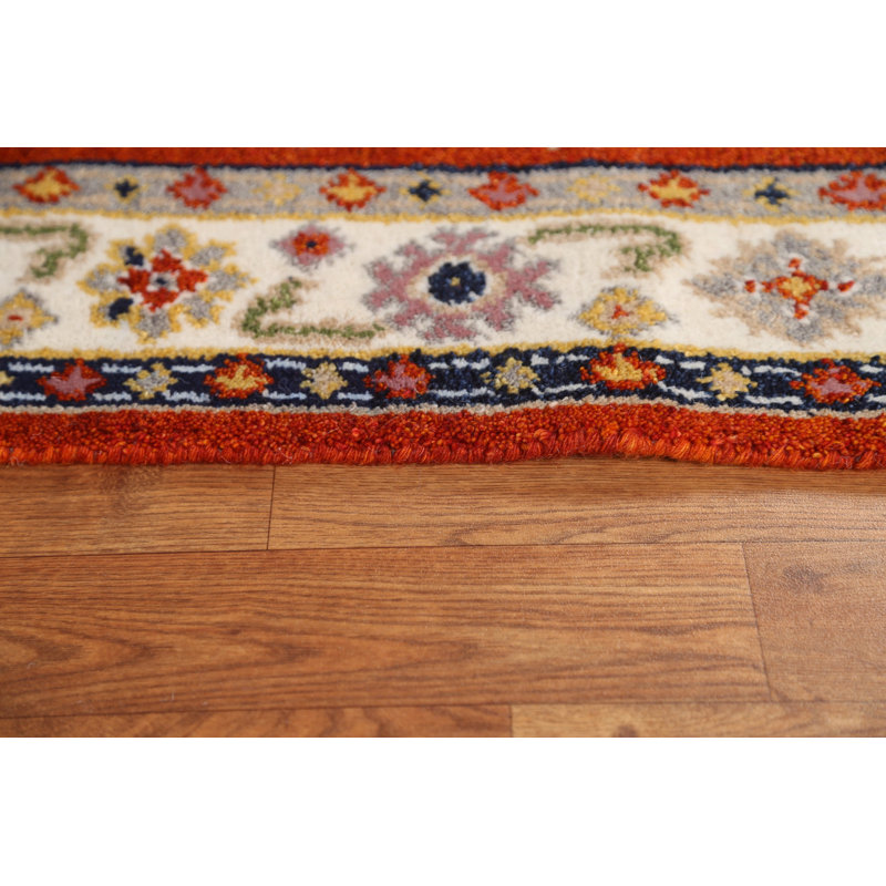 Tapis oriental géométrique Kazak noué à la main