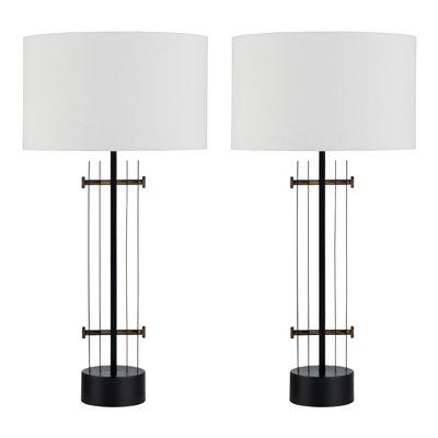 Lampe de table 36 "en métal avec abat-jour blanc