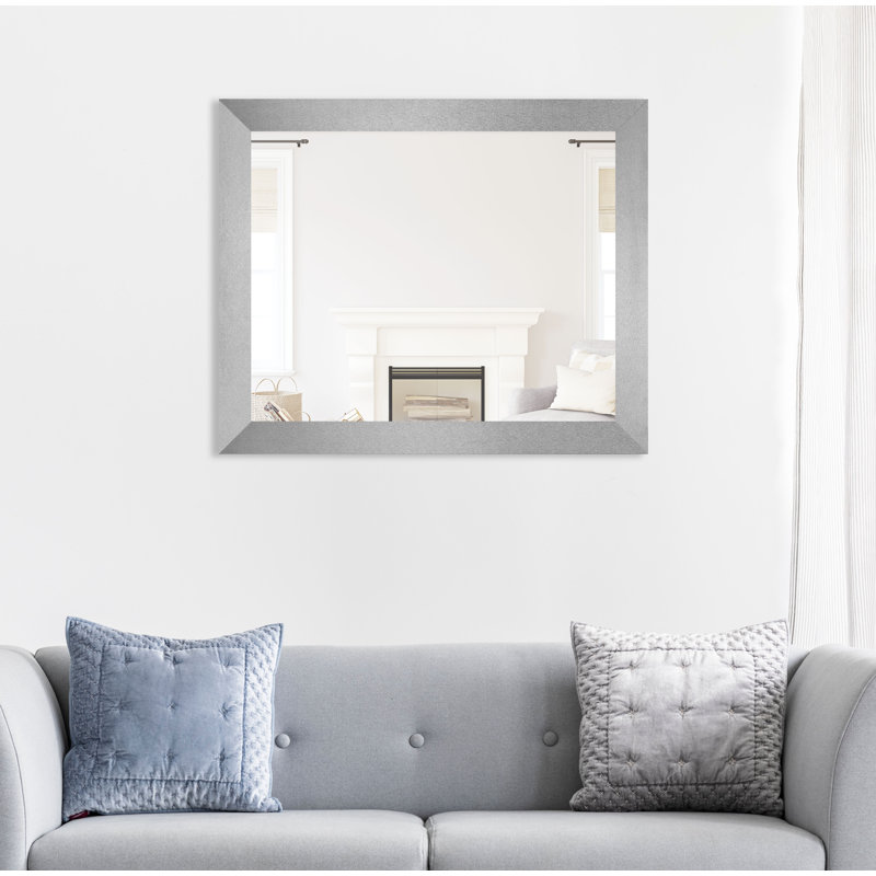 Miroir d'appoint mural Alacazar, 32,5 po x 26,5 po, Argent