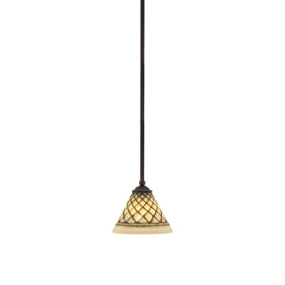 Mini-luminaire suspendu suspendu Zilo, fini granit foncé avec verre de 7 po