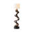 White + Brown + Black Linen + Solid Wood Free form Floor Lamps