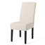 Ensemble de 2 chaises de salle à manger rembourrées modernes - tissu beige, motif à point en T et pieds en bois d'hévéa