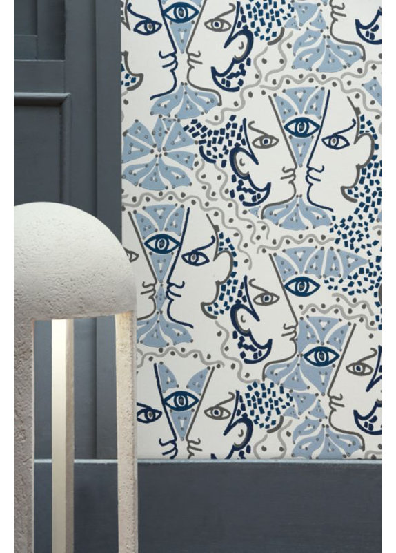 The Wall - Jean Cocteau Abstract Wallpaper Double Roll, Taupe