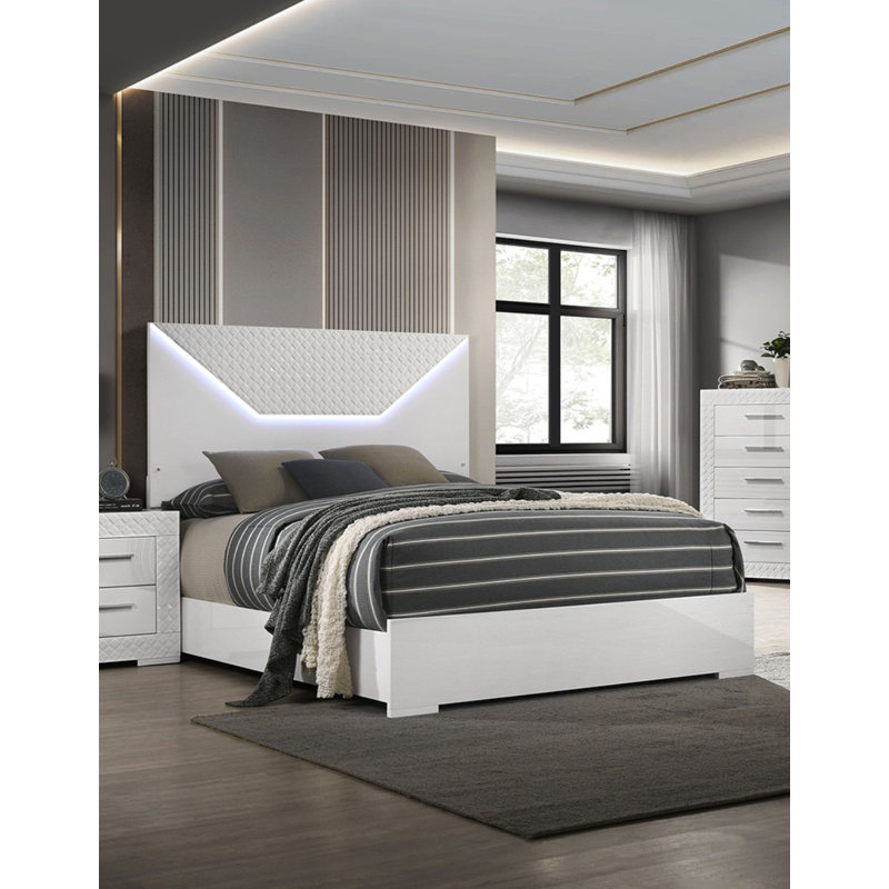 Tête de lit blanche 1pc, Grand lit