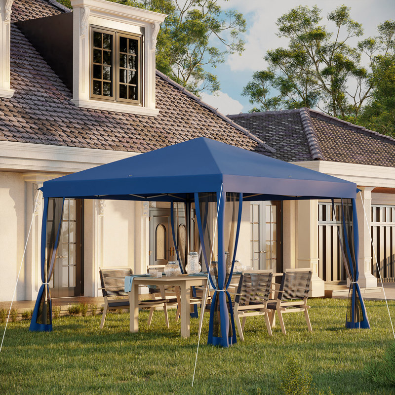 Tente pop-up avec auvent et moustiquaire, Bleu, H 102,5 po x l 116,5 po x P 116,12 po