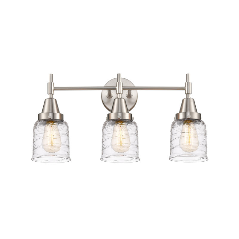 Amede 3 - Light Dimmable Vanity Light, Deco Swirl, Satin Nickel