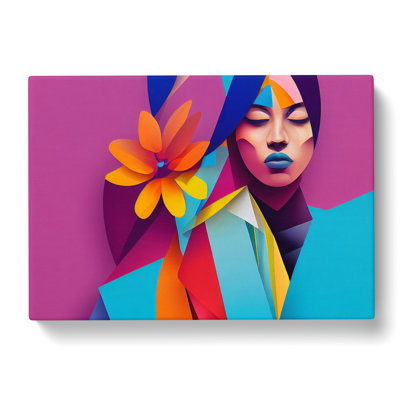 Floral Woman Abstract - Wrapped Canvas