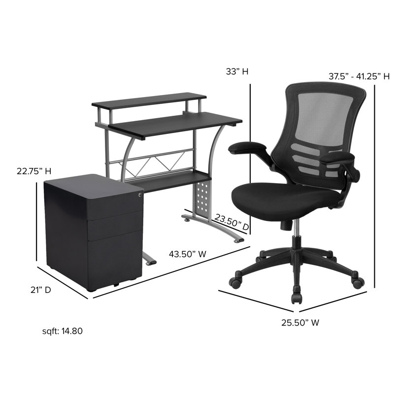 Berezinsky 3 Piece Computer Desk Office Set