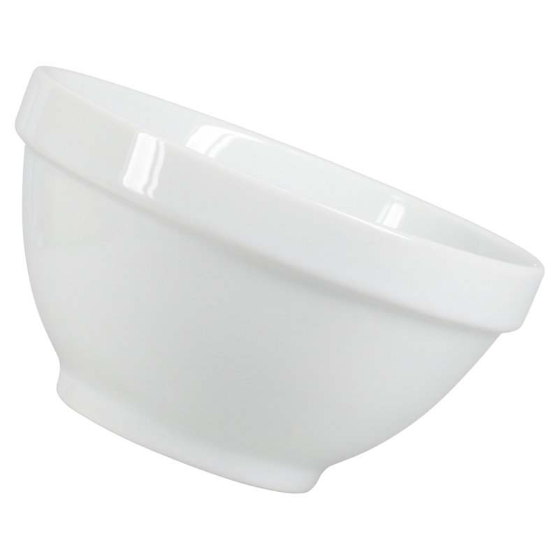 Classic White Porcelain Stackable Round Bowls, Set of 4