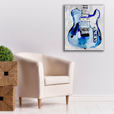  «Electric Blues 4» par Annie Warren, art mural sur toile, 26 po x 30 po
