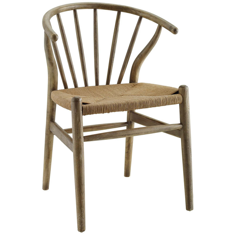 Modway Flourish Spindle Wood Dining Side Chair, Gray, 2