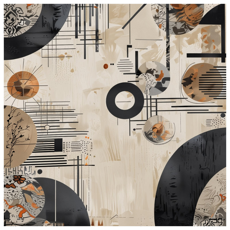 Geometric Abstract Circles Bath Mat, 24in W x 17in L