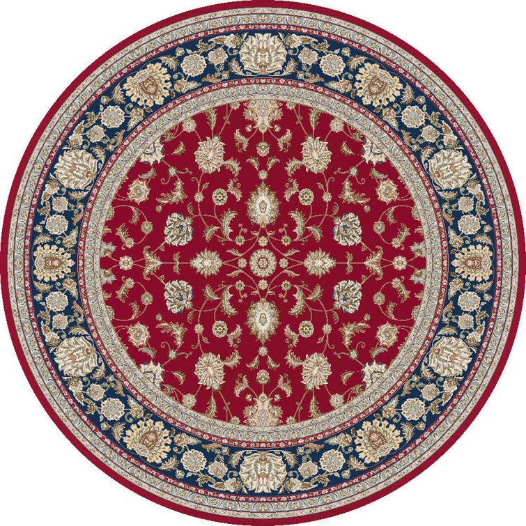 Alfa Rich Collynns Ultra-Thin Oriental Red Blue Washable Non-Slip Area Rugs for Living Room Bedroom