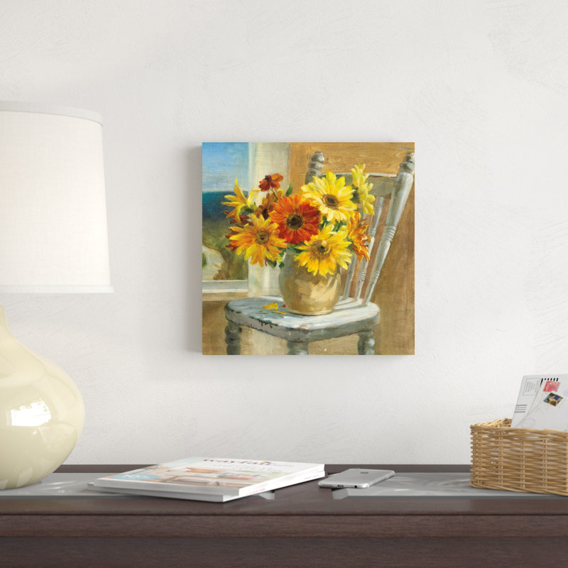 Tournesols au bord de la mer, H 12 po x l 12 po x P 1,25 po